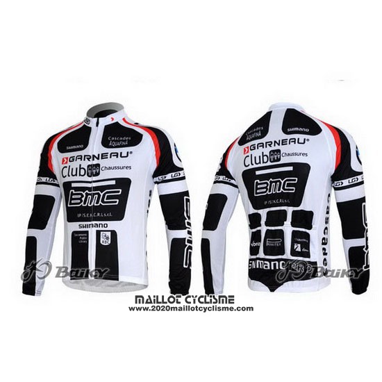 2011 Maillot Ciclismo BMC Blanc et Noir Manches Longues et Cuissard